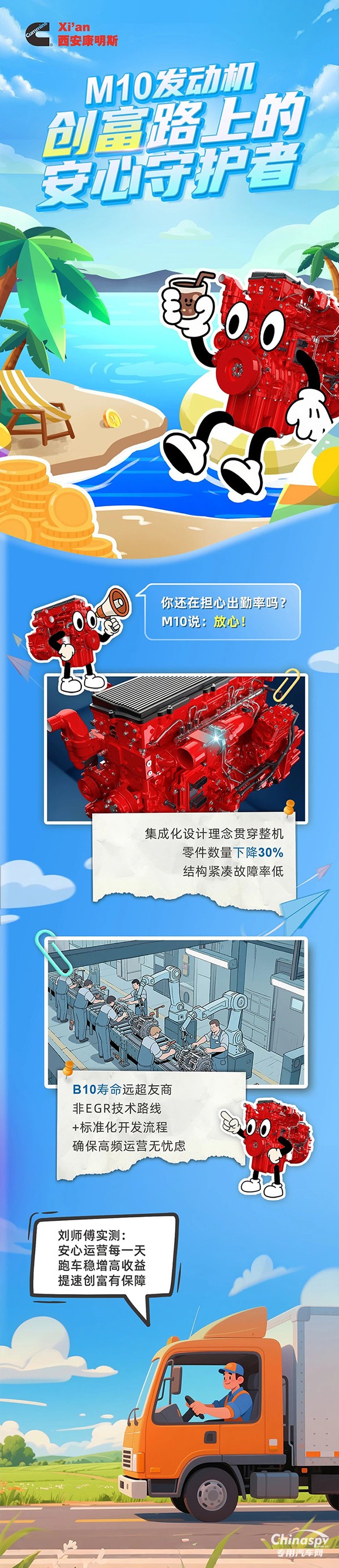 高強(qiáng)運(yùn)營(yíng)“零掉線”，西安康明斯M10發(fā)動(dòng)機(jī)跑贏每一程