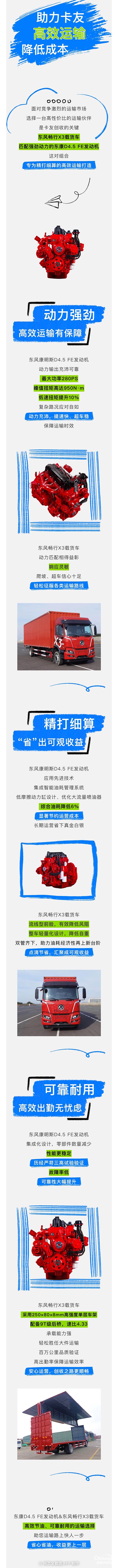 東風(fēng)康明斯D4.5 FE&東風(fēng)暢行X3:高效節(jié)油，創(chuàng)收路上的堅實后盾